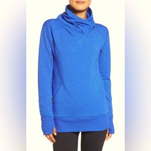 Zella Frosty Asymmetrical Zip Pullover
Large, BLUE ULTRA HEATHER